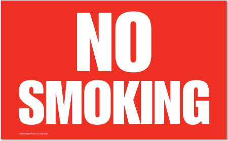 No Smoking 13" x 8" Vinyl Signs