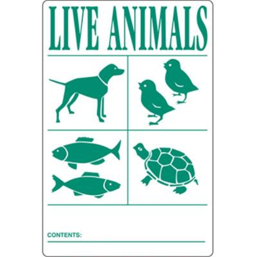 Live Animals Label