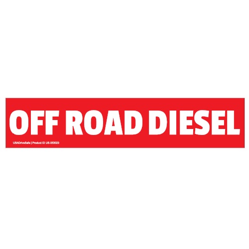 Off Road Diesel Label Red