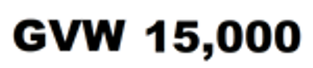 GVW 15,000 Gross Vehicle Weight Decal