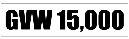 GVW 15,000 Gross Vehicle Weight Decal