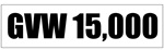 GVW 15,000 Gross Vehicle Weight Decal