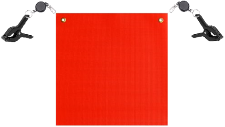 18" x 18" Fluorescent Mesh Safety Flag with Retractable Clamps