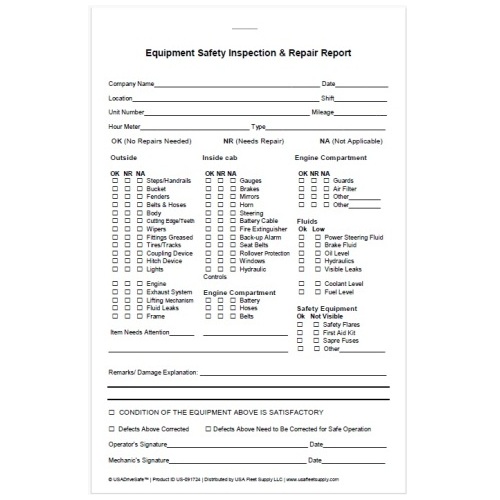 General Equipment Inspection Book