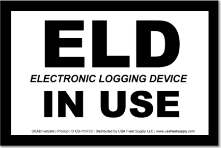 ELD Electronic Logging Device In Use Decal