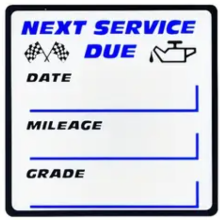Next Service Due Date Windshield Decal 250 ct Roll