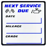 Next Service Due Date Windshield Decal 250 ct Roll