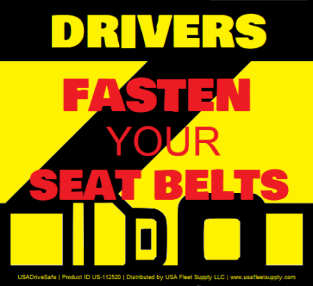 Drivers Fasten Your Seat Belts Decal, 5 x 3