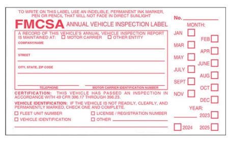 Annual Vehicle Inspection Label, Vinyl, Punch Boxes