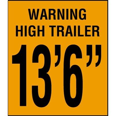 Warning High Trailer 13' 6" Marking