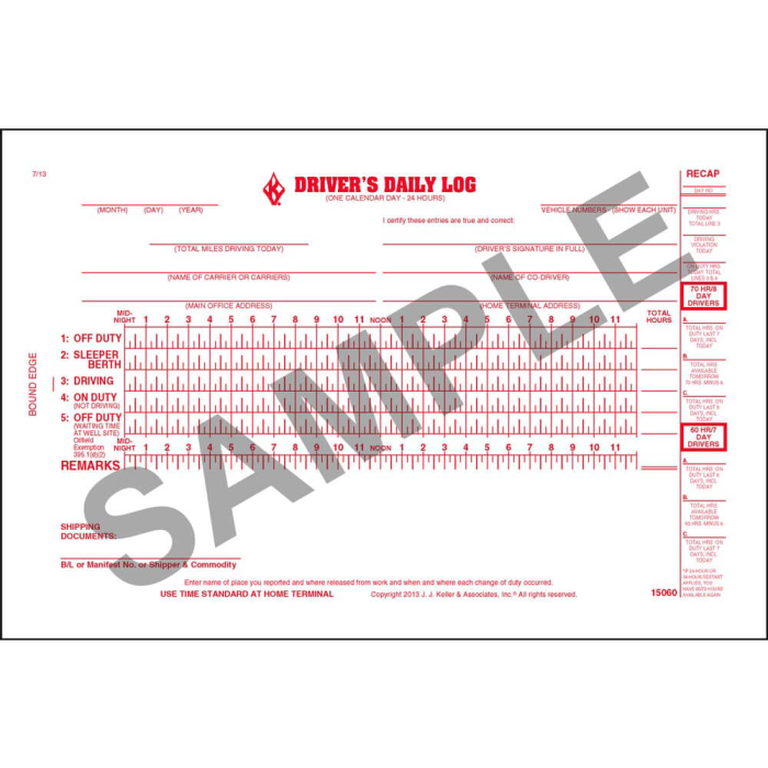 Oil Field Log, Daily Recap, Carbonless