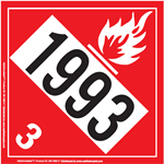 Flammable Liquid Placard UN 1993, Removable Vinyl