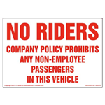 No Riders, Company Policy Decal