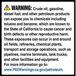 California Prop 65, Petroleum Products Warning Sign
