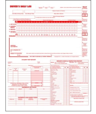 5 in 1 Drivers Daily LogBook 2 Ply Carbonless