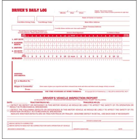 2 In 1 Drivers Daily Log Book Simplified DVIR 3 Ply Carbonless