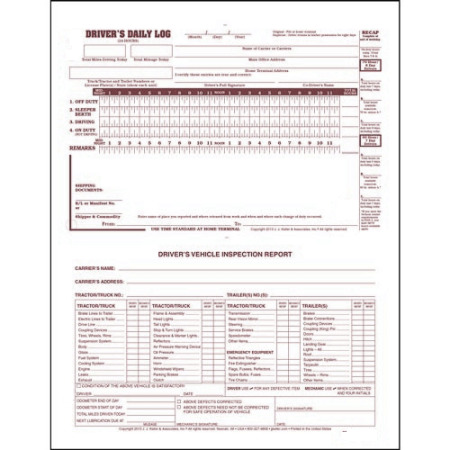 Loose Leaf 2 In 1 Drivers Daily Log Report