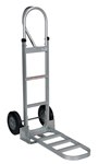 Aluminum P Handle Hand Truck, Hard Rubber Wheels