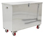 Aluminum Treadplate Portable Tool Box with Casters, 60 x 24 x 36