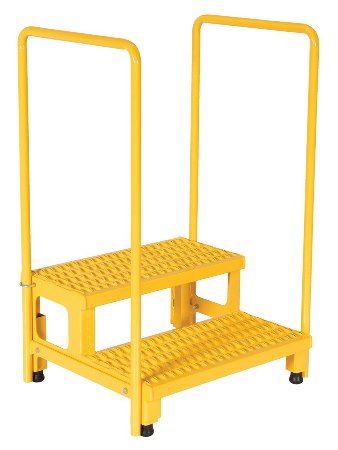 Adjustable Step Stand with Handrail, 25 x 22