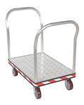 Aluminum Treadplate Platform Truck, 24 x 33, Dbl Handle