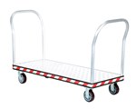 Aluminum Treadplate Platform Truck, 24 x 57, Dbl Handle