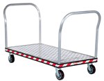 Aluminum Treadplate Platform Truck, 30 x 57, Dbl Handle