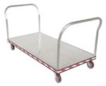 Aluminum Treadplate Platform Truck, 36 x 69, Dbl Handle