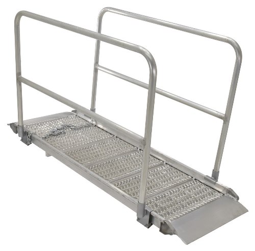 Aluminum Grip-Strut Walk Ramp, Hand Rail, 29" x 108"
