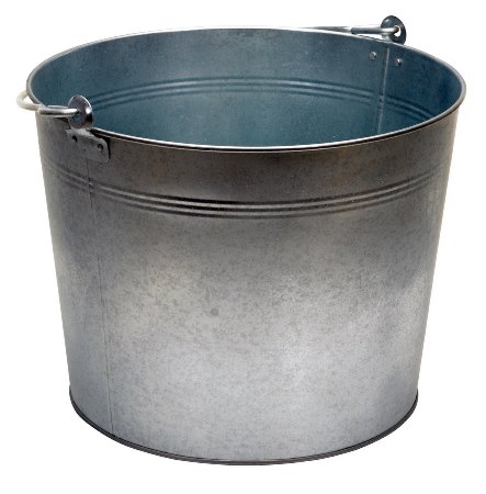 Galvanized Steel Bucket, 5 Gallon, 2pk