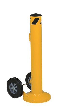 Movable Safety Bollard, with Wheels, 42" x 5.5"