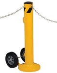 Movable Safety Bollard, Wheels, Slots, 42" x 5.5"