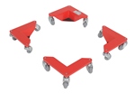 Corner Mover Dollies, 4Pk, 9 x 9 x 3