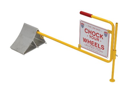Aluminum Wheel Chock with Horizontal Handle & Sign