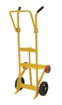 Drum Truck, for Plastic Drums, 4 Rigid Rubber Wheels