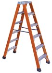 Fiberglass Twin Front Ladder, 6'