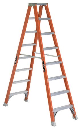 Fiberglass Twin Front Ladder, 8'