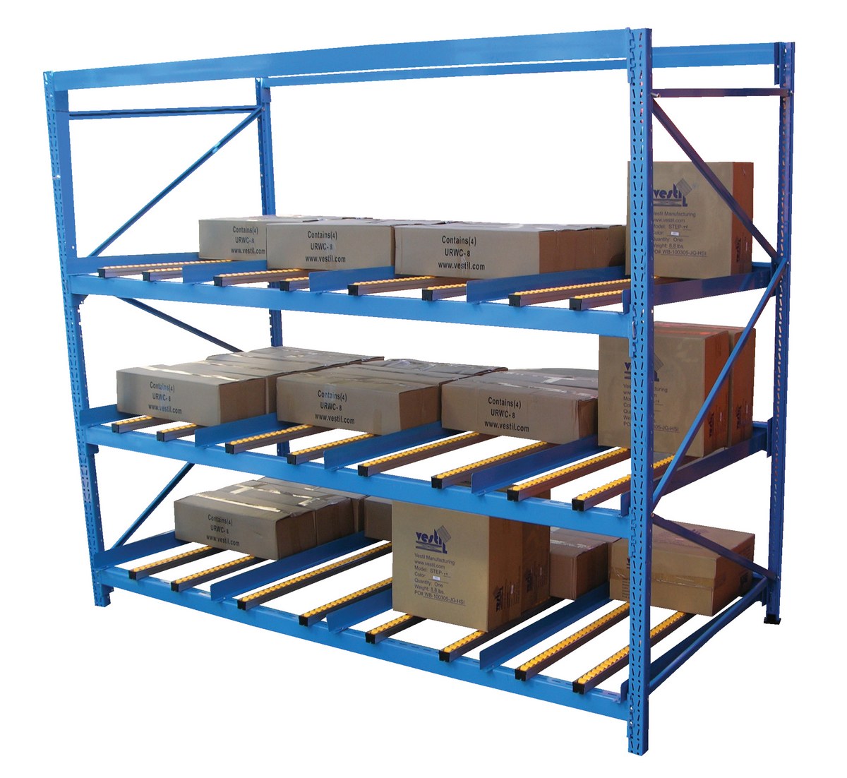 Carton Rack, Gravity Flow, 48" 3-Levels
