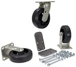 6" x 2" Mold-On Rubber Caster Kit