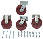 6" x 2" Ductile Steel 4Pk Caster Kit