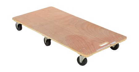 Hardwood Dolly, Solid Deck, Tilting, 24 x 48 x 7