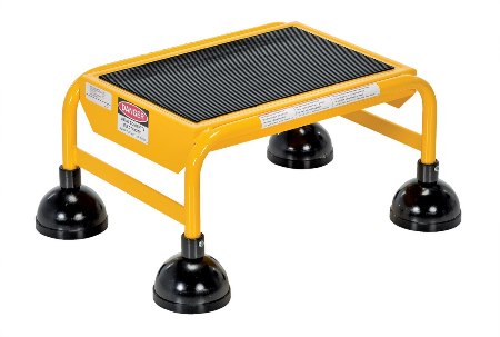 Spring Loaded Roll Ladder, 1 Rubber Step, Yellow