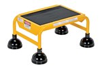 Spring Loaded Roll Ladder, 1 Rubber Step, Yellow