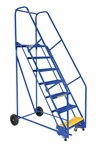 Rolling Warehouse Ladder, 7 Step, 21" Top Step Depth