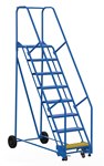 Rolling Warehouse Ladder, 8 Step, 21" Top Step Depth