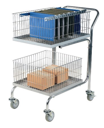 Mail Cart, Double Tray, 18 x 31 x 39