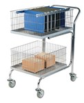Mail Cart, Double Tray, 18 x 31 x 39