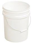 White Pail, Open Head, 5 Gallon, Steel Handle