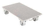 Aluminum Industrial Dolly, Steel Wheels, Handle, 16 x 27