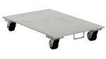 Aluminum Industrial Dolly, Rubber Wheels, Handle, 24 x 36